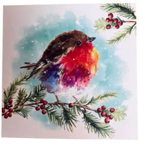 Perching Fluffy - Pack of 10 Christmas Cards